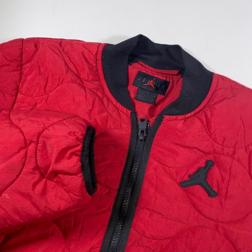 Jordan Boys XL Red Quilted Bomber Jacket Jumpman Air Jordan 23 Full Zip Coat
